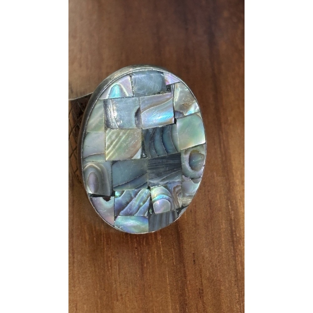 DTR Jay King Sterling Silver Abalone Inlay Ring Size 9